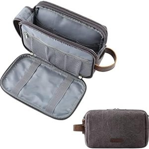 **Bagsmart Wasserdichte Kulturtasche, grau, L für Damen und Herren - Reise Zubehör und Kosmetik organisieren** | **Bags