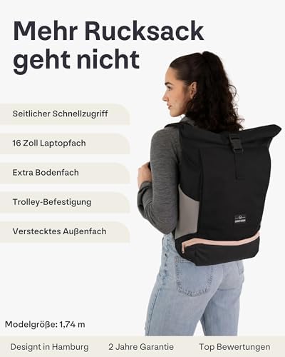 412q4tyof8l. ac .jpg Johnny Urban Rucksack Damen und Herren - Allen Medium - Wasserabweisend - Mit Laptopfach für Uni, Fahrrad und Business -