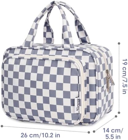 412l9b78r2l. ac .jpg Narwey Damen Waschtasche Groß & Kosmetiktasche für Herren & Kinder (Kleine Graublaue Blume)