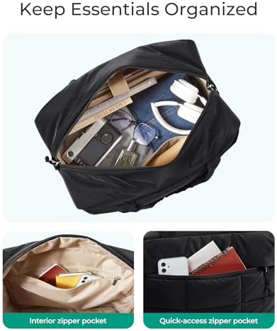 413j3wpqkxl. ac .jpg BagSmart Wasserabweisende Puffer Reisetasche für Damen zum Weekender und Sport | BagSmart kleine Sporttasche mit Schuhf