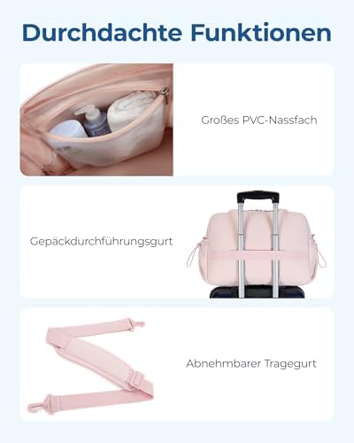 413qwxpblxl. ac 2.jpg Bagsmart Puffer Reisetasche Damen 24L Wasserabweisend Travel Bag Fitness Kamel