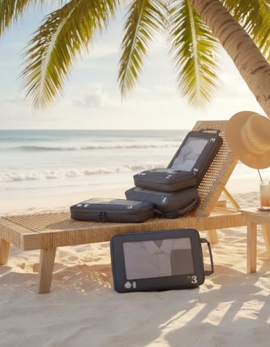 413tsjvtmwl. ac .jpg ECOHUB 5 Teilige Kompression Koffer Organizer Set für Reiseglobalrecyclemax