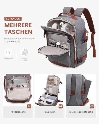 413ds2u87pl. ac .jpg LOVEVOOK Ryanair Handgepäck für Damen Herren | Carry On Tasche 40x30x20cm | Eurowings Wizz Cabine Richtung | Laptop Komp