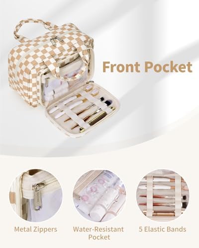 4145tfi3kxl. ac .jpg Narwey Damen Waschtasche Groß & Kosmetiktasche für Herren & Kinder (Kleine Graublaue Blume)