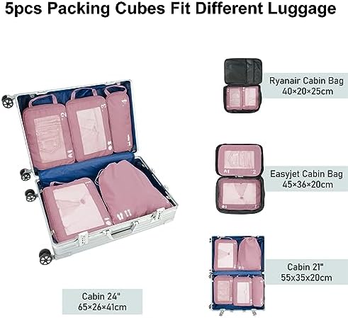 4148w6gpxxl. ac .jpg ECOHUB 5 Teilige Kompression Koffer Organizer Set für Reiseglobalrecyclemax