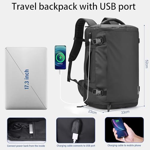 414dtlzjwal. ac .jpg HOMIEE Reiserucksack 40L Herren Wasserdicht Laptoprucksack Kabinenrucksack Trip Weekender Trip Camping