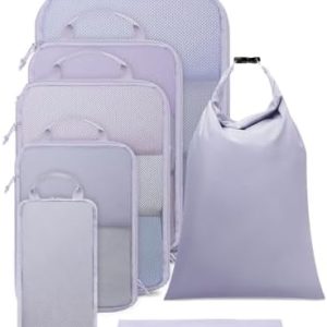 Ceneda 7-Teilige Koffer Organizer Set für mehr Platz und Reise-Essenzen in Grau mit Patentiertem Design