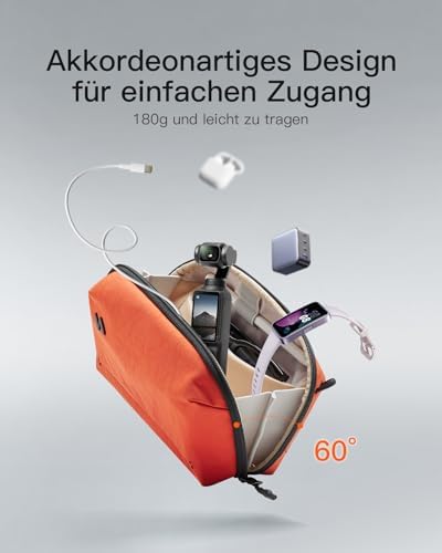 414xt9pvucl. ac .jpg Portabler Kabeltasche Inateck, Spritzwassergeschützte Organisator für Elektronik, Reisezubehör, Kabel, Power Banks, Hubs