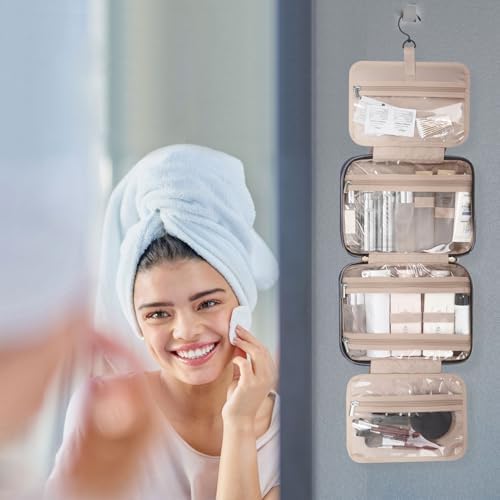 414fuyoll0l. ac 1.jpg BagSmart Kulturbeutel Damen, Kulturtasche zum Aufhängen, Transparent für Makeup und Toilettenartikel, ideal für Reisen