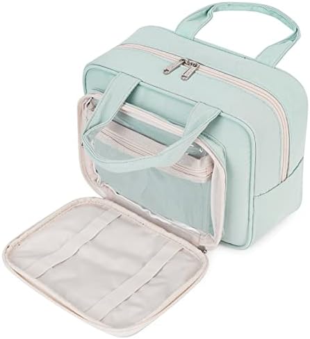 414lvwsz1ql. ac .jpg Narwey Damen Waschtasche Groß & Kosmetiktasche für Herren & Kinder (Kleine Graublaue Blume)