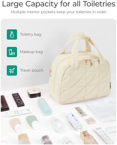 414nxpmba7l. ac .jpg Bagsmart Kulturtasche Damen, große Reise Kulturbeutel, bauschige Kosmetiktasche, Reisetasche für Makeup Bag und Kosmetik