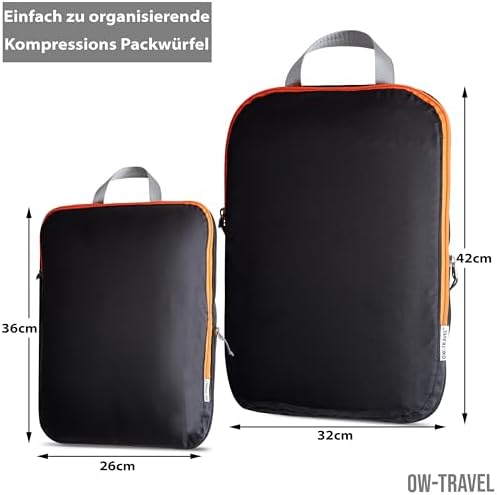 414yf3bimtl. ac .jpg OW-Travel Koffer Kompression Packwürfel für Reiseurlaub und Business Reisen. 4stückiger Koffer Organizer. Reisetasche Ko