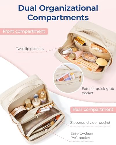 415zgfoyhyl. ac .jpg BagSmart Kosmetiktasche Make-up Organizer Große Kulturbeutel Weit zu öffnende, für Toilettenartikel in Reisegröße, Zubeh