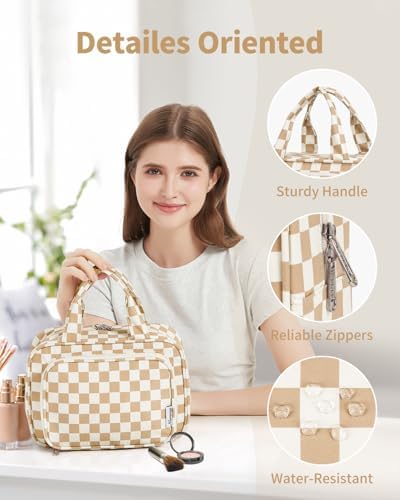 415lo dwuyl. ac .jpg Narwey Damen Waschtasche Groß & Kosmetiktasche für Herren & Kinder (Kleine Graublaue Blume)