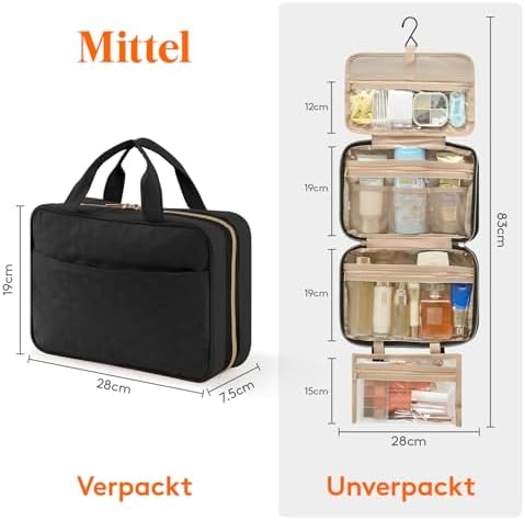 416 3iaall. ac .jpg Lifewit Reise Kulturbeutel Damen zum Aufhängen mit Organizer Funktion Groß Pink Recycled Claim Standard 100