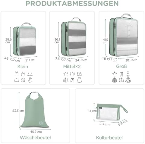 4164jdyjzhl. ac .jpg Cipway Kompression Koffer Organizer Set für Reiseorganizer