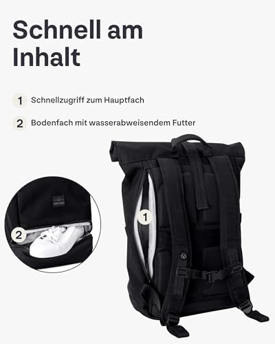 4165s7sluzl. ac .jpg Johnny Urban Rucksack Damen und Herren - Allen Medium - Wasserabweisend - Mit Laptopfach für Uni, Fahrrad und Business -