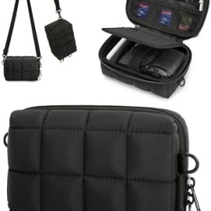Bagsmart Digitalkameratasche Schwarz: Dehnbare Schutzhülle, 2 Tragemöglichkeiten, leichte und wasserdichte Kameratasche