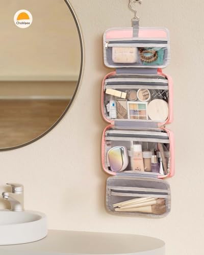 417z5bj3nkl. ac .jpg Chakipee Wasserdichte Reisekulturbeutel zum Aufhängen für Damen – Leichte Waschtasche mit Klarfenster, Ideal für Make-up