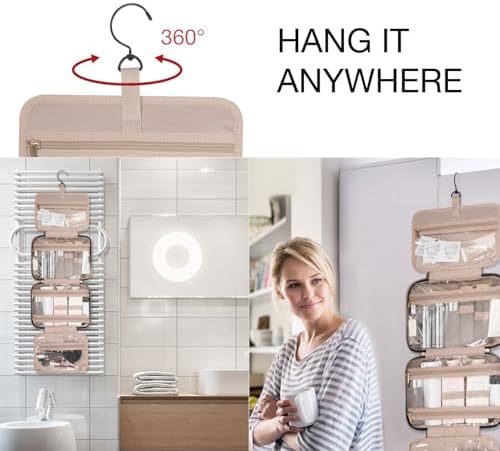 417twemllhl. ac 1.jpg BagSmart Kulturbeutel Damen, Kulturtasche zum Aufhängen, Transparent für Makeup und Toilettenartikel, ideal für Reisen