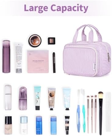 4186v cvnil. ac .jpg Narwey Damen Waschtasche Groß & Kosmetiktasche für Herren & Kinder (Kleine Graublaue Blume)