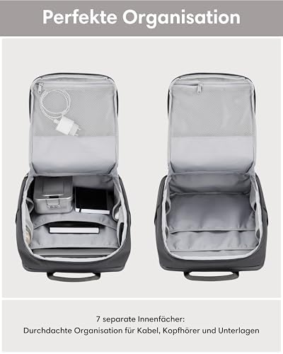 418rtjmbpyl. ac .jpg LARKSON Laptop Rucksack Herren & Damen Schwarz - Notebook Backpack für Business- und Reisegebrauch - 16 Zoll Wasserabwei