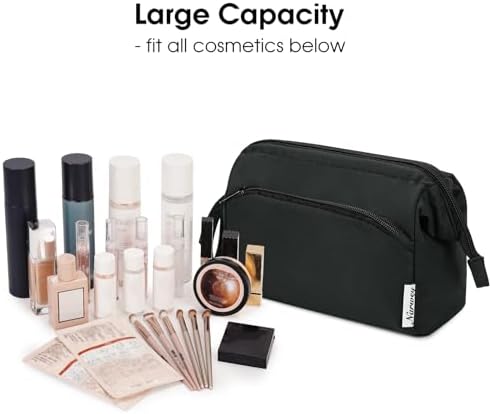 418ltqfknnl. ac 1.jpg Narwey Minzgrün Kulturtasche Damen Reise Make-up-Tasche Weit Offene Tasche Kosmetiktasche