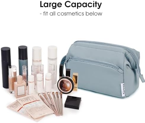 4192uxegvll. ac 1.jpg Narwey Minzgrün Kulturtasche Damen Reise Make-up-Tasche Weit Offene Tasche Kosmetiktasche