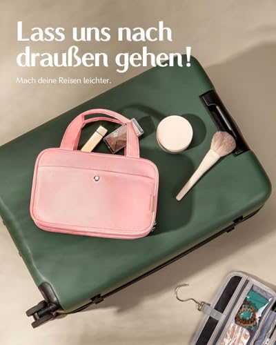 419awqyaz2l. ac .jpg Chakipee Wasserdichte Reisekulturbeutel zum Aufhängen für Damen – Leichte Waschtasche mit Klarfenster, Ideal für Make-up
