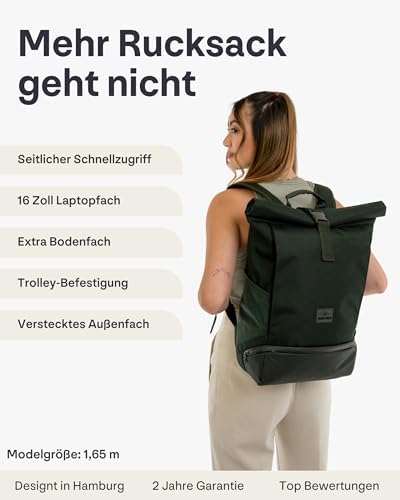 419lq72tsml. ac .jpg Johnny Urban Rucksack Damen und Herren - Allen Medium - Wasserabweisend - Mit Laptopfach für Uni, Fahrrad und Business -