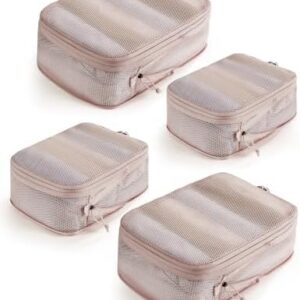 ECOHUB 4-Teilige Packing Cubes Compression Reise-Organizer Set (Beige)