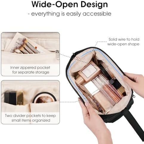 419t1ja59l. ac 1.jpg Narwey Minzgrün Kulturtasche Damen Reise Make-up-Tasche Weit Offene Tasche Kosmetiktasche