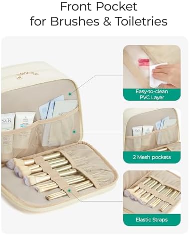 419yawzc3nl. ac .jpg Bagsmart Kulturtasche Damen, große Reise Kulturbeutel, bauschige Kosmetiktasche, Reisetasche für Makeup Bag und Kosmetik