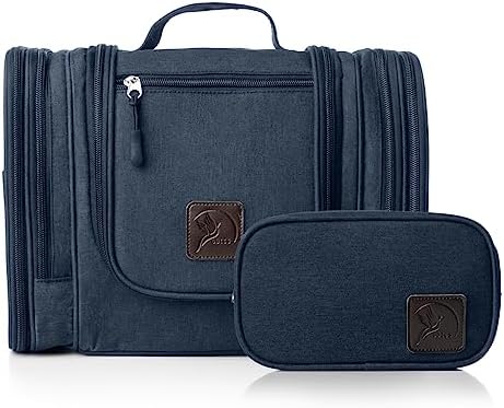 41a skktqsl. ac 1.jpg Obics Kulturbeutel Gross grau 8L XL - für Herren & Damen - zum Aufhängen & mit Spiegel - 10 Fächer - ideal für Camping &