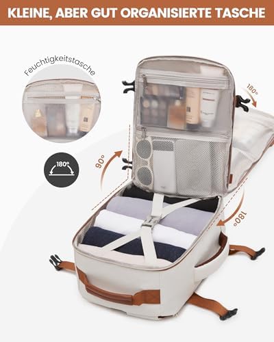 41a4f5yushl. ac .jpg LOVEVOOK Ryanair Handgepäck für Damen Herren | Carry On Tasche 40x30x20cm | Eurowings Wizz Cabine Richtung | Laptop Komp