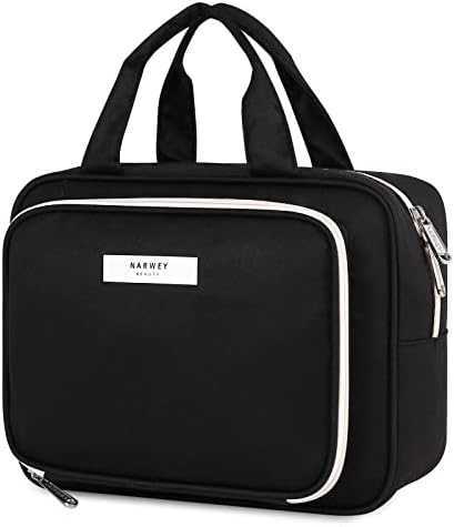 41ag4imxjdl. ac .jpg Narwey Damen Waschtasche Groß & Kosmetiktasche für Herren & Kinder (Kleine Graublaue Blume)