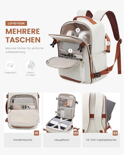 41b8ovq62rl. ac .jpg LOVEVOOK Ryanair Handgepäck für Damen Herren | Carry On Tasche 40x30x20cm | Eurowings Wizz Cabine Richtung | Laptop Komp