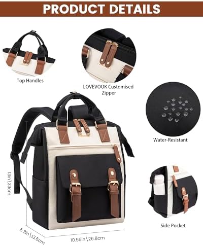 41bdhpebtfl. ac .jpg LOVEVOOK Damen Wasserdicht Schulrucksack Schwarzujetzt shoppen! OEKO-TEX STANDARD 100