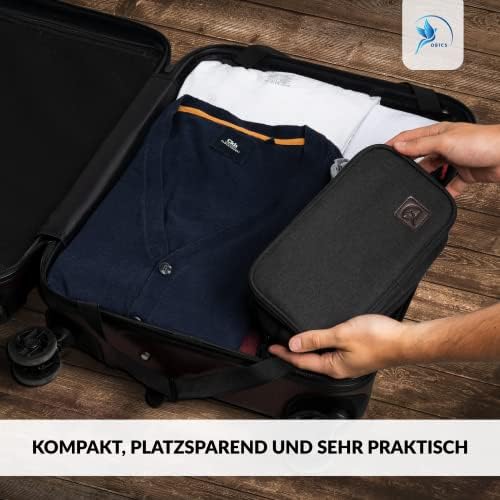 41btnfuoiul. ac 1.jpg Obics Kulturbeutel Gross grau 8L XL - für Herren & Damen - zum Aufhängen & mit Spiegel - 10 Fächer - ideal für Camping &