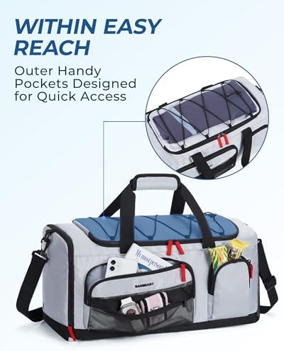 41bdfzzupjl. ac 1.jpg BagSmart Sporttasche Damen und Herren | Sporttasche mit Schuhfach | Wasserdichte Gym Bag | Reisetasche | trainingstasche