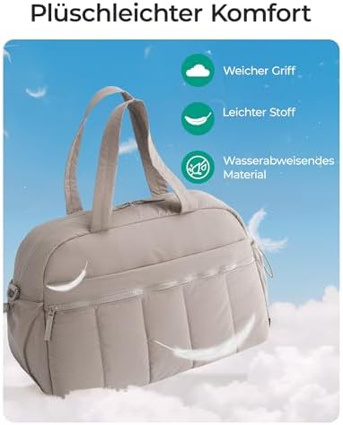 41cgy2cbjal. ac 2.jpg Bagsmart Puffer Reisetasche Damen 24L Wasserabweisend Travel Bag Fitness Kamel
