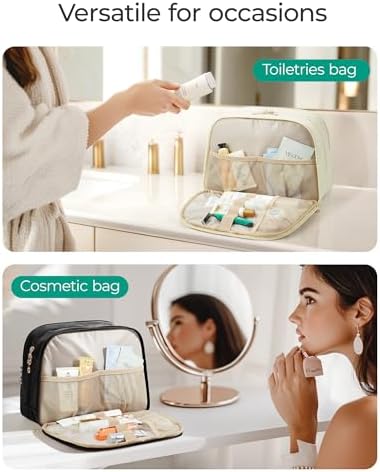 41cidvgilcl. ac .jpg Bagsmart Kulturtasche Damen, große Reise Kulturbeutel, bauschige Kosmetiktasche, Reisetasche für Makeup Bag und Kosmetik