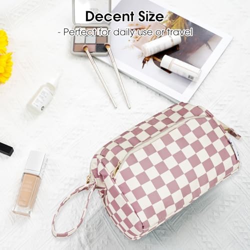 41cvqcrhgrl. ac 1.jpg Narwey Minzgrün Kulturtasche Damen Reise Make-up-Tasche Weit Offene Tasche Kosmetiktasche