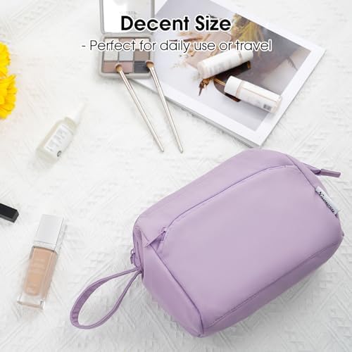 41ctvq7huol. ac 1.jpg Narwey Minzgrün Kulturtasche Damen Reise Make-up-Tasche Weit Offene Tasche Kosmetiktasche