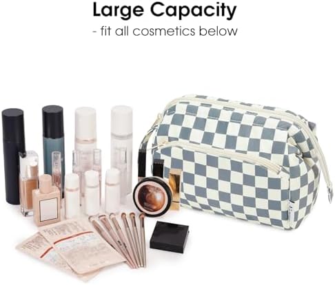 41d1ptbev6l. ac 1.jpg Narwey Minzgrün Kulturtasche Damen Reise Make-up-Tasche Weit Offene Tasche Kosmetiktasche