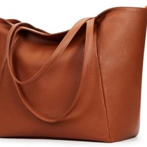 KALIDI Handtasche Damen Shopper Tasche Tote Bag PU Leder Große Schultertasche mit Reißverschluss für Arbeit und Einkauf