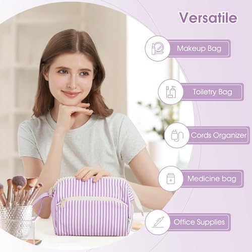 41dchvxhjsl. ac 1.jpg Narwey Minzgrün Kulturtasche Damen Reise Make-up-Tasche Weit Offene Tasche Kosmetiktasche