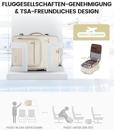 41dk4lzgsml. ac .jpg LARGE LOVEVOOK Rucksack Handgepäck Flugzeug, Reiserucksack Damen, 45x36x20 L Laptop 17 Zoll, Beige