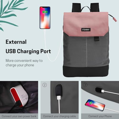 41e6pmxoazl. ac .jpg ITSHINY Rucksack Damen Wasserdicht Anti Diebstahl 16L für Ausflüge Uni Schule & Büro - Laptopfach 15,6 Zoll