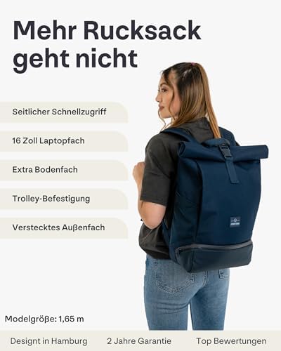 41e81b4upml. ac .jpg Johnny Urban Rucksack Damen und Herren - Allen Medium - Wasserabweisend - Mit Laptopfach für Uni, Fahrrad und Business -